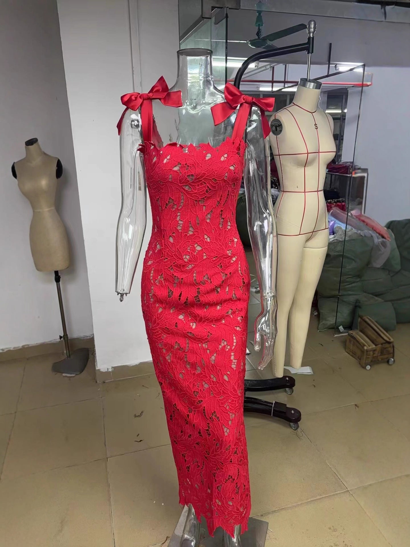 Graceful Bow Quality Adjustable Shoulder Strap Dresses