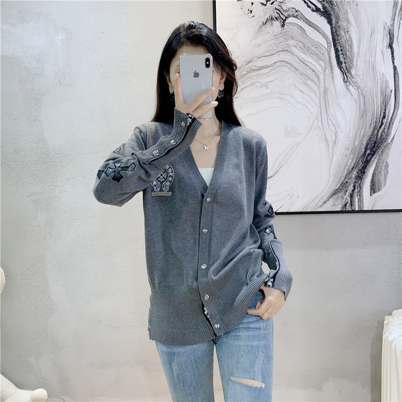 Women's Fashion Niche Sanskrit Cross Knitted Female European Sweaters