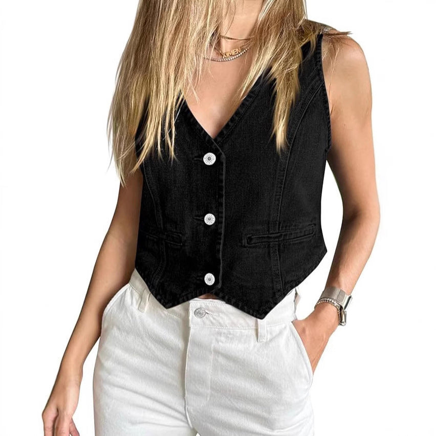 Elegant Women's Fashion Casual Denim Summer Women's Vest