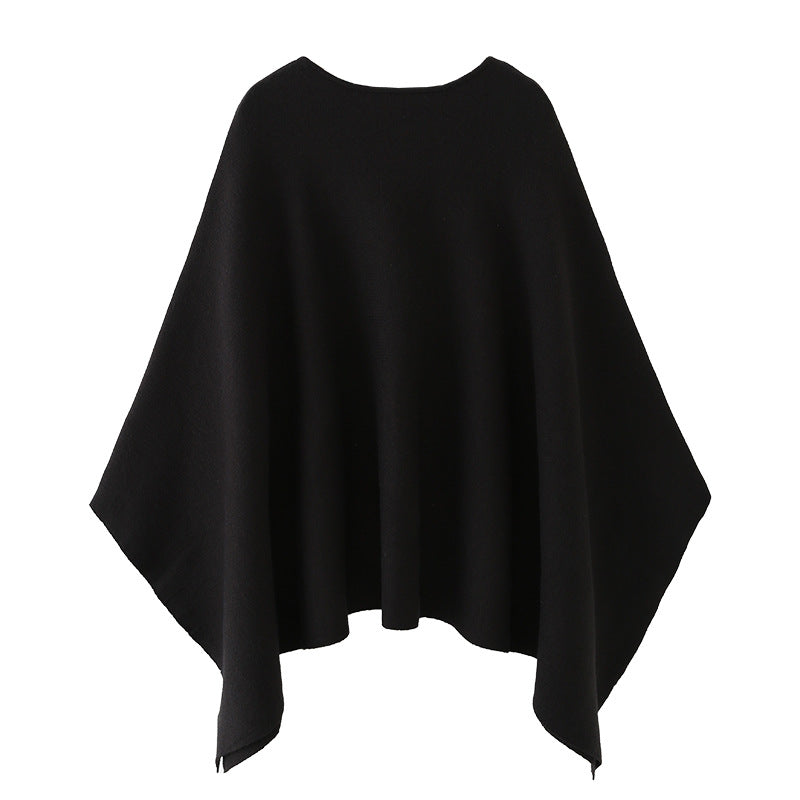 Women's Autumn Knitted Round Neck Loose Cape Sweaters