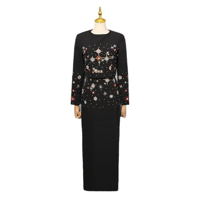 Women's Style Temperament Diamond Autumn Waist Slimming Long Sleeve Suits