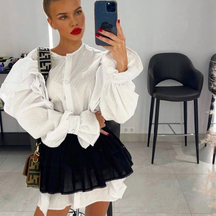 Women's Sleeve Shirt Dress For French Minority Matching Dresses