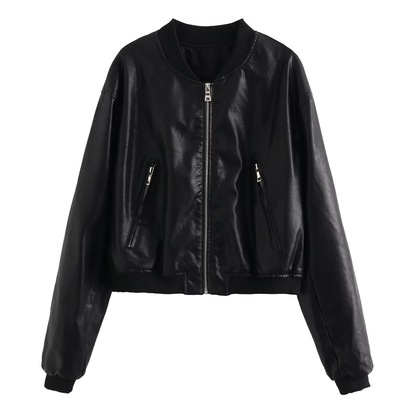 Fashion Slim Autumn Stand Collar Motorcycle Coats