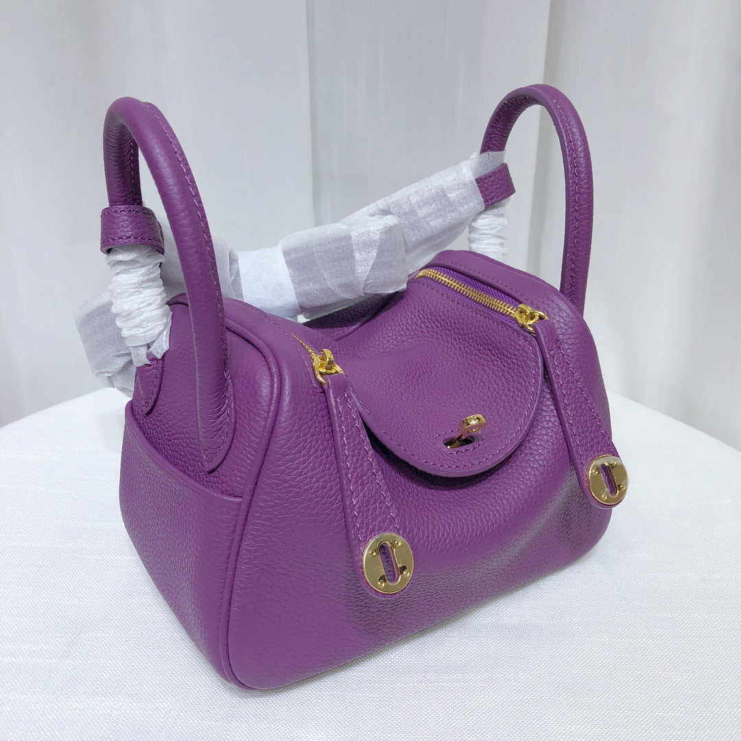 Women's Cowhide Mini Lindy Genuine Leather Doctor Gold Crossbody Bags