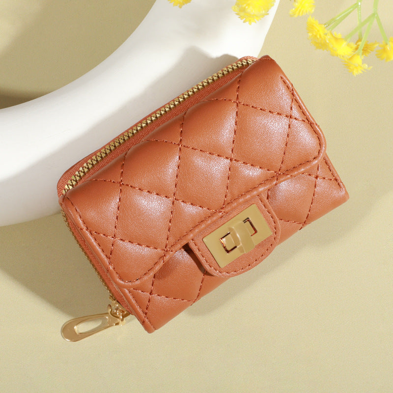 Women's Korean Rhombus Simple Multiple Slots Purses