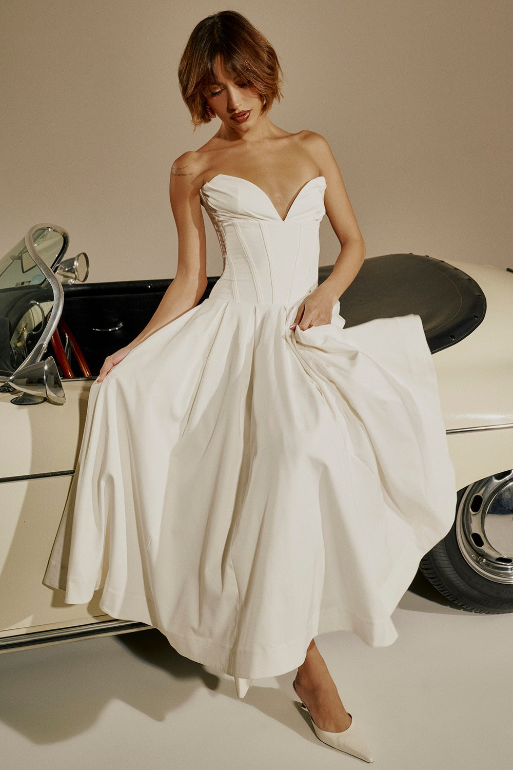 Autumn Solid Color Large Swing Sleeveless Suits