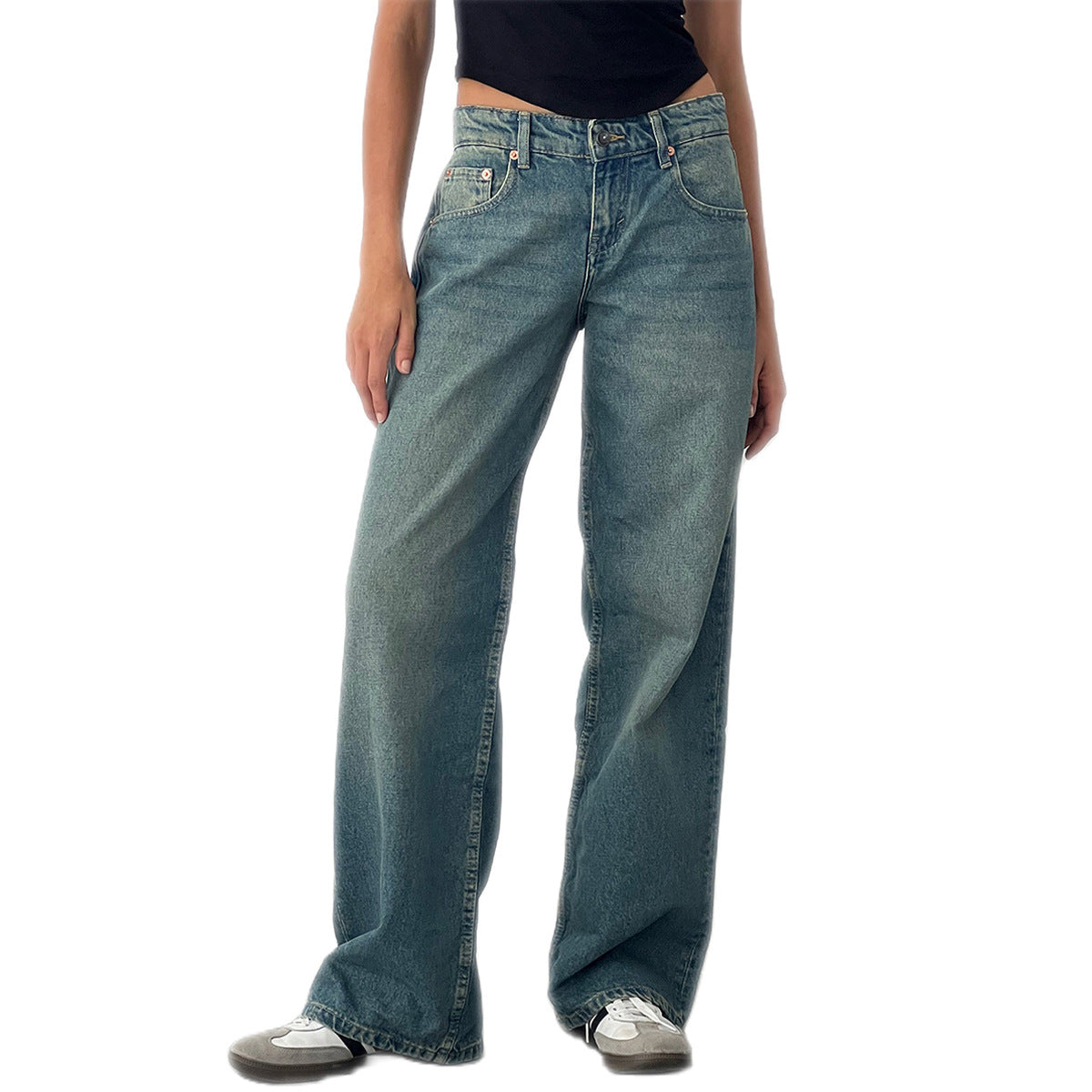 Women's High Quality Straight Slightly Flared Denim Jeans