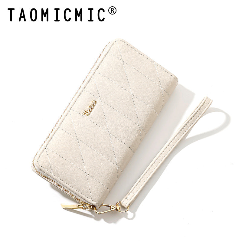 Fashion Long Design Zipper Leather Large Handbags