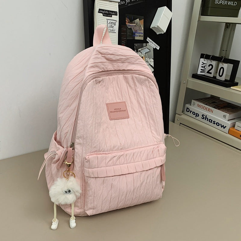 Good-looking Solid Color College Minimalist Preppy Middle School Students' Schoolbags