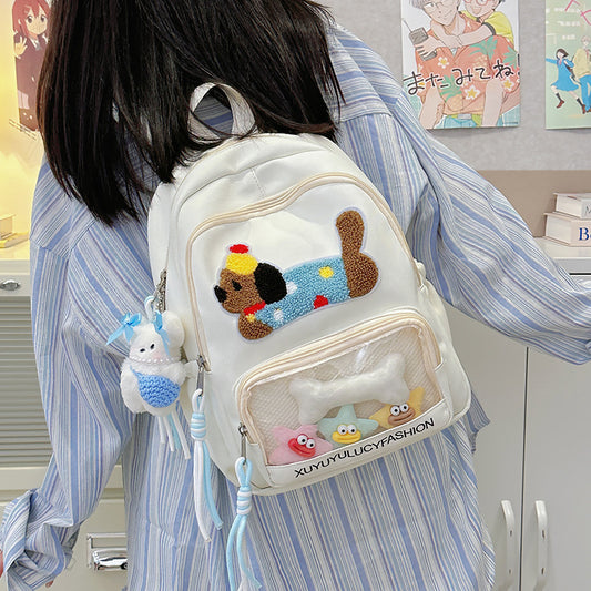 Niche Transparent Bar Cartoon Large Capacity Backpacks