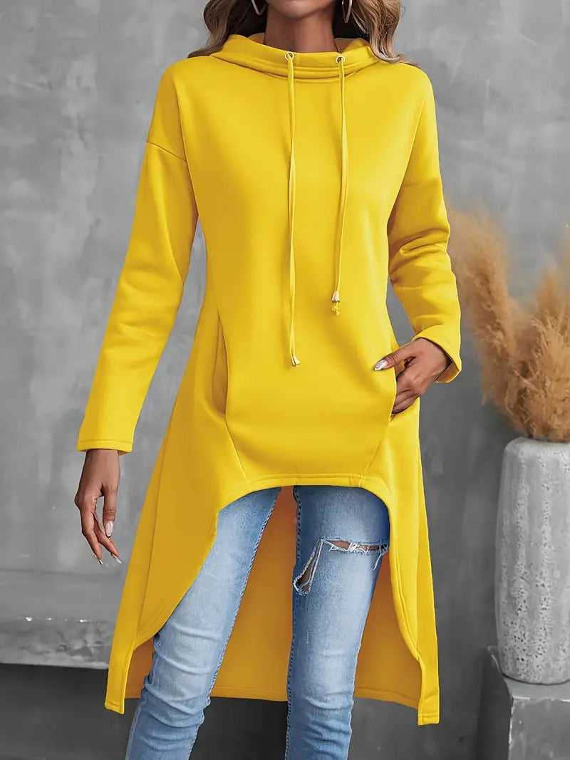 Creative Women's Long-sleeved Hooded Mid-length Elegant Women's Sweater, Sweater