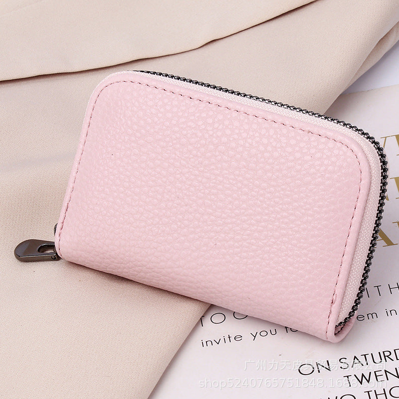Women's Zipper Organ Lychee Pattern Fashion Credit Ladies Wallets