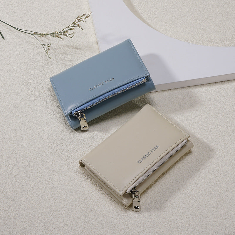 Women's Female Simple Korean Style Short Three Ladies Wallets
