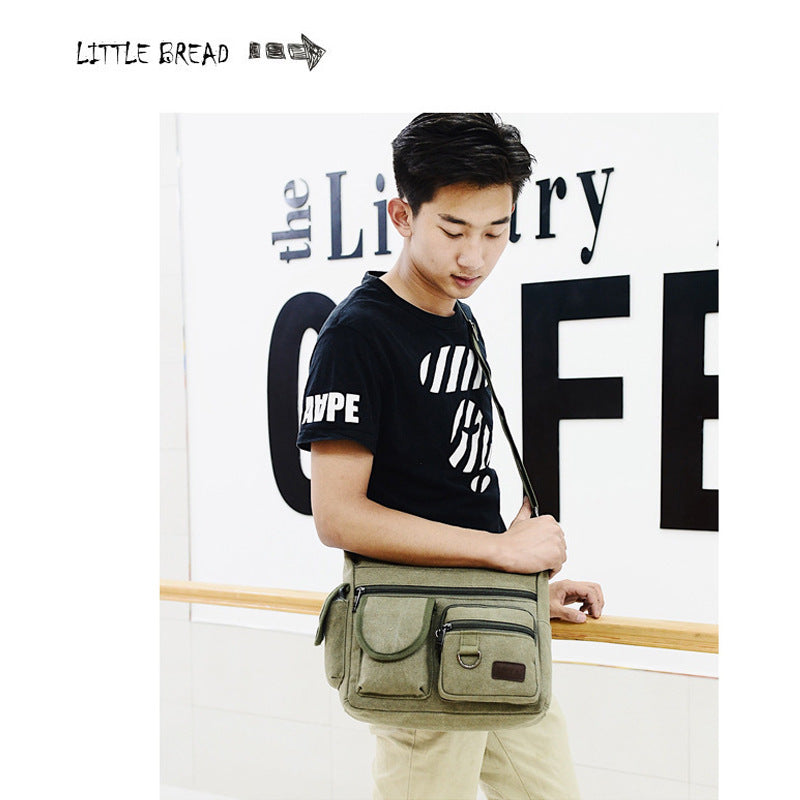 Men's Pretty Elegant Vintage Canvas High-grade Men's Shoulder Bags