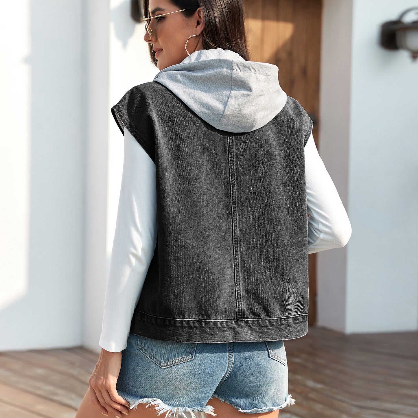 Women's Summer Washed One Breasted Denim Waistcoat Women's Vest