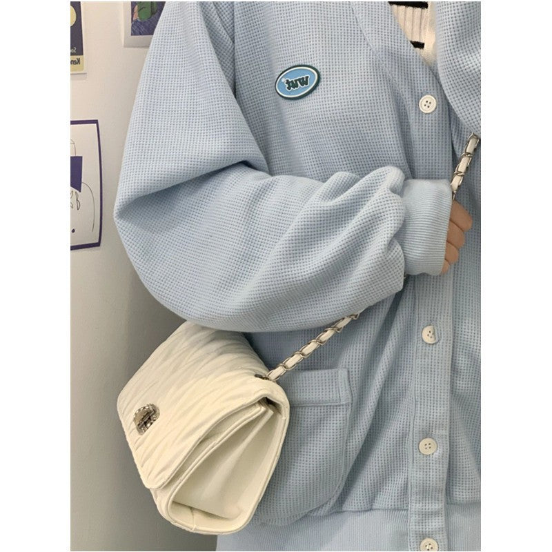 Women's Creative Pleated Fashion Design Chain Handbags