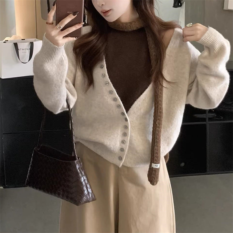 Women's Design Slimming Long Sleeves Contrast Color Suits