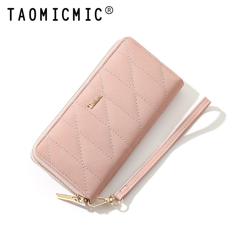 Fashion Long Design Zipper Leather Large Handbags