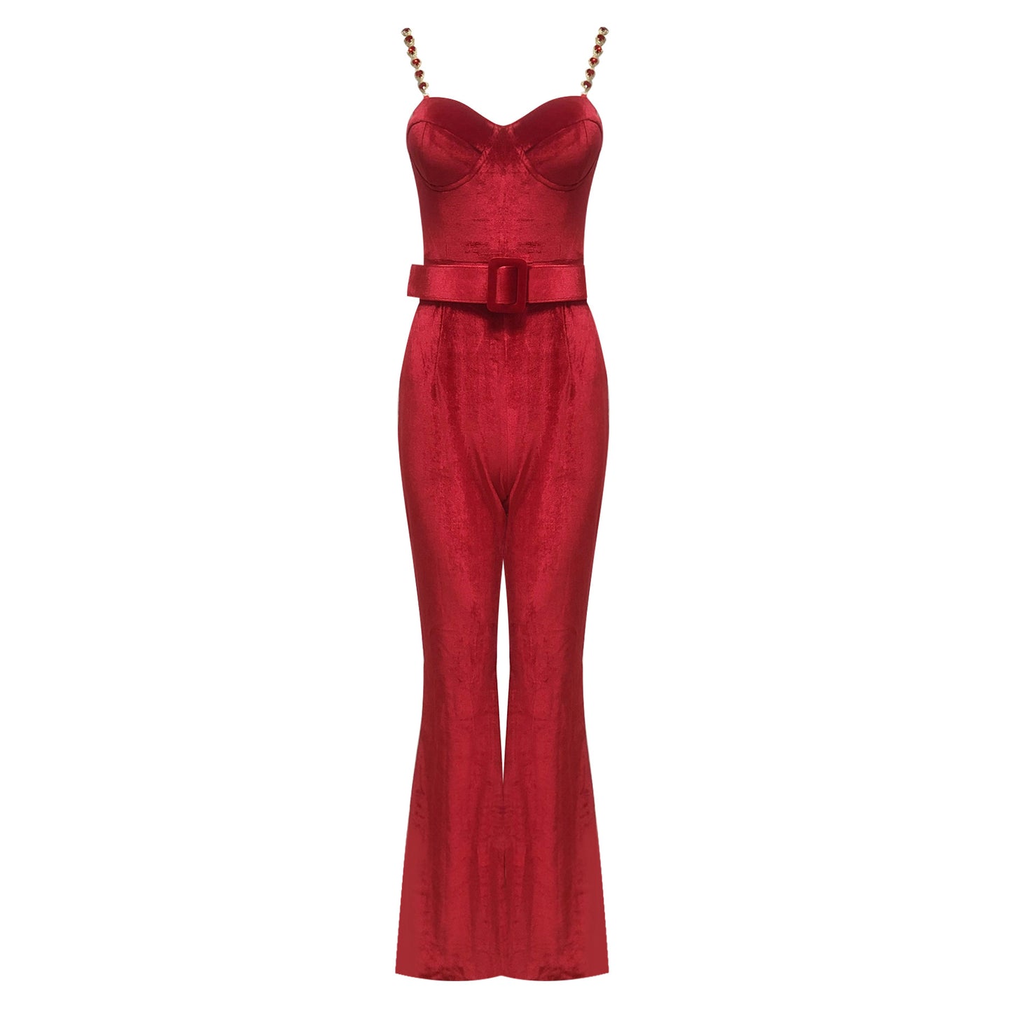 Women's Solid Color Elegant Flannel Wide Leg Jumpsuits