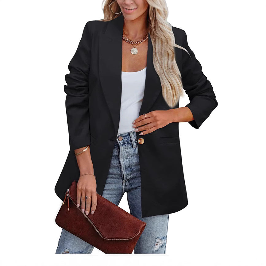 Women's Color Casual Long Sleeves Temperament Professional Suits