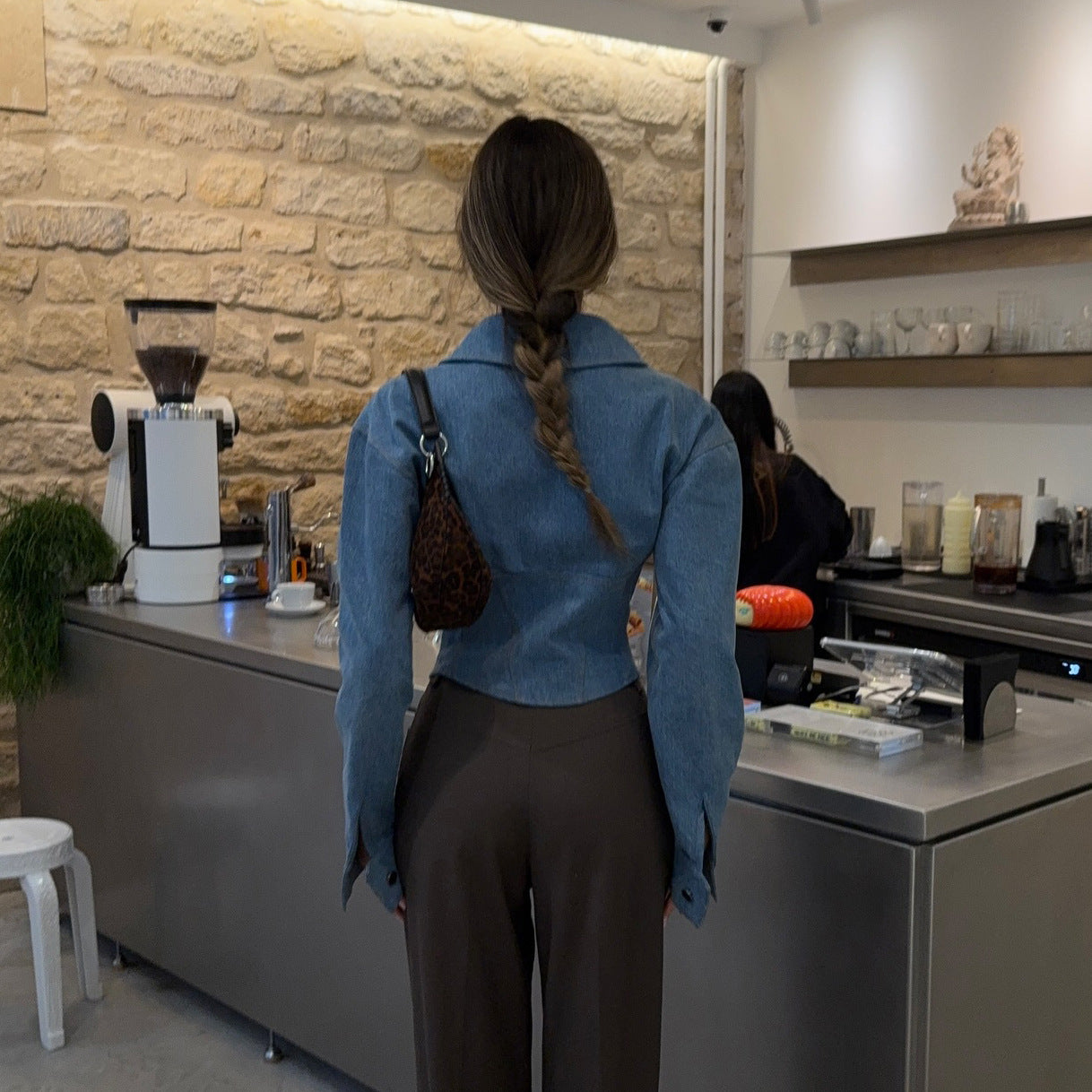 Lapel Denim Waist Slimming Temperament Wild Jackets