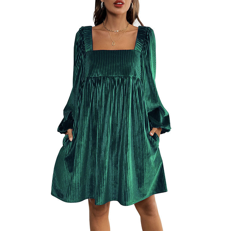 Light Dress Veet Square Collar Lace Dresses