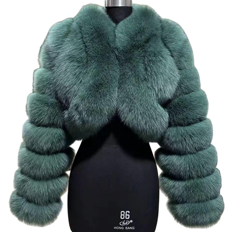 Faux Fur Fox Stitching Winter Warm Coats