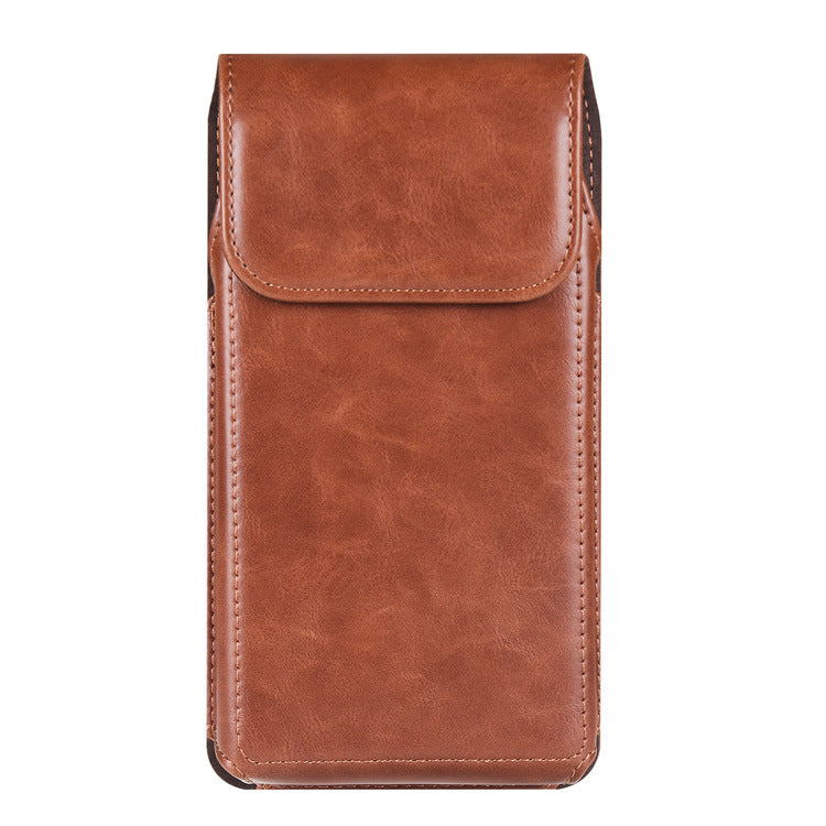 Vertical Magnetic Snap Wrist Hanging Leather Male Elderly Phone Bags
