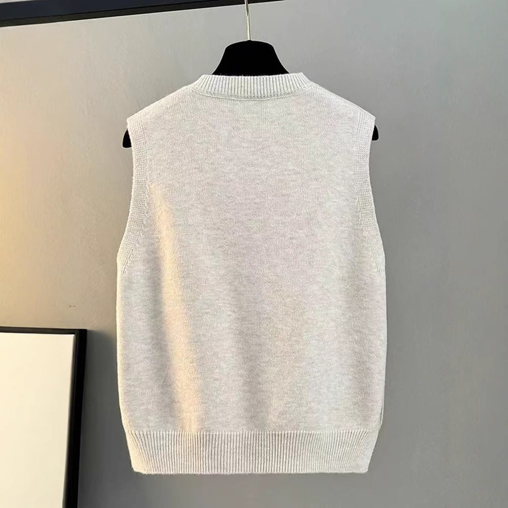 Women's Bandage Dress Knitted Sleeveless Loose Outer Women's Vest