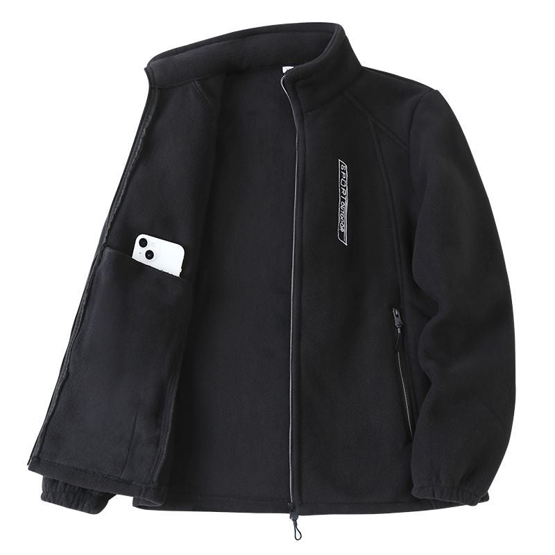 Women's Polar Fleece Fleece-lined Thickening Stand Collar Zipper Women's Sweater, Sweater