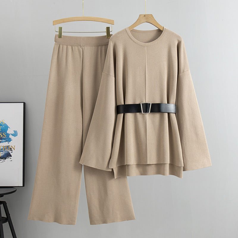 Classy Women's Knitted Loose Temperament Twinset Sweaters