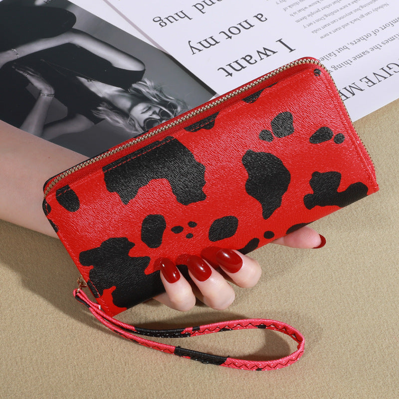 Women's Fashion Cows Pattern Long Large Capacity Ladies Wallets