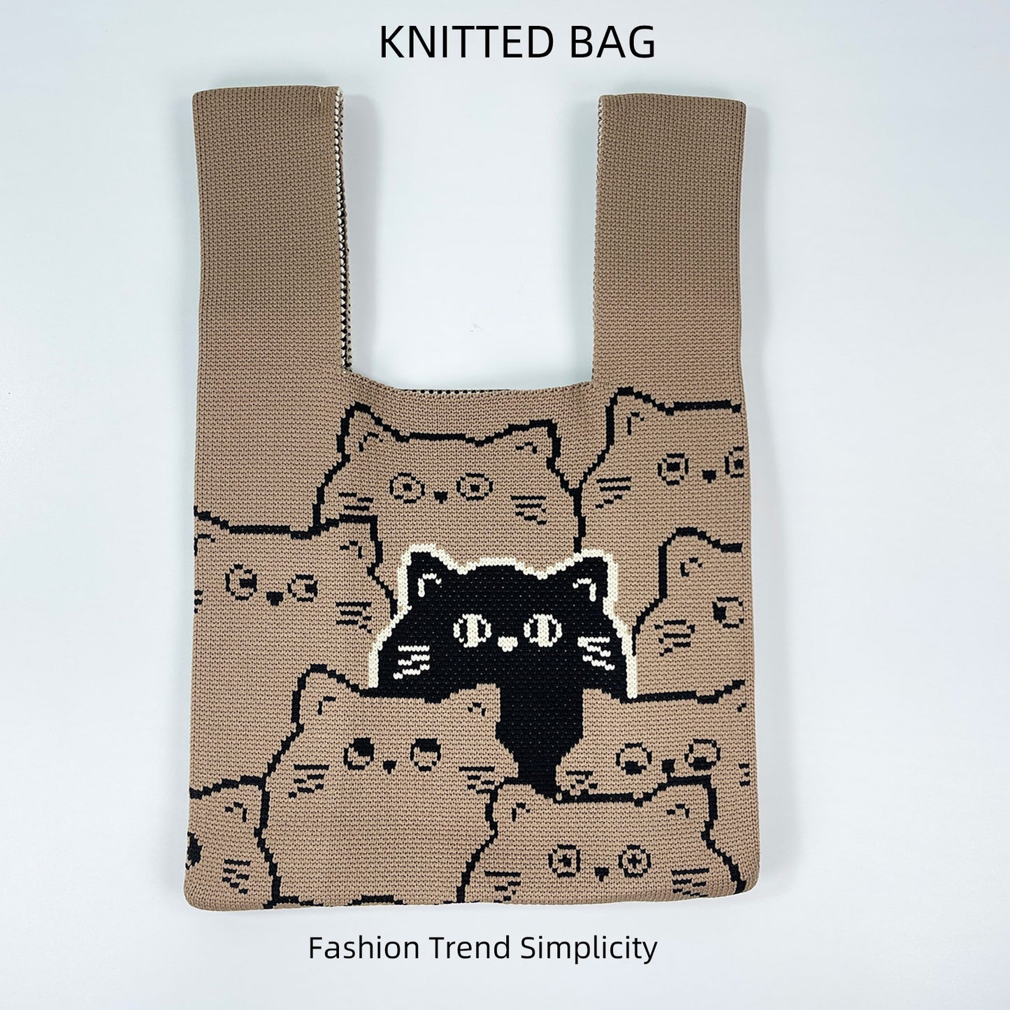 Women's Flower Knitted Large Capacity Totes Wrist Handbags