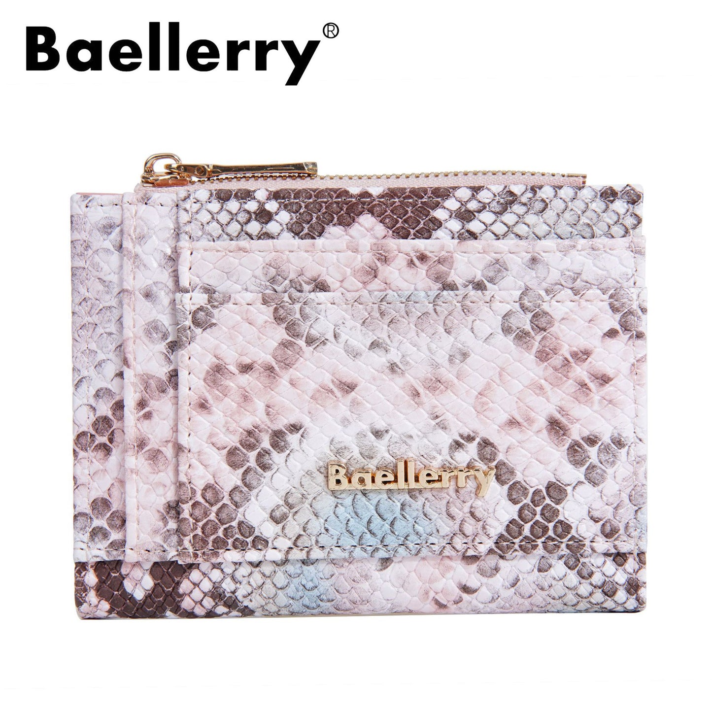 Women's High-grade Snake Pattern Multiple Slots Zipper Ladies Wallets