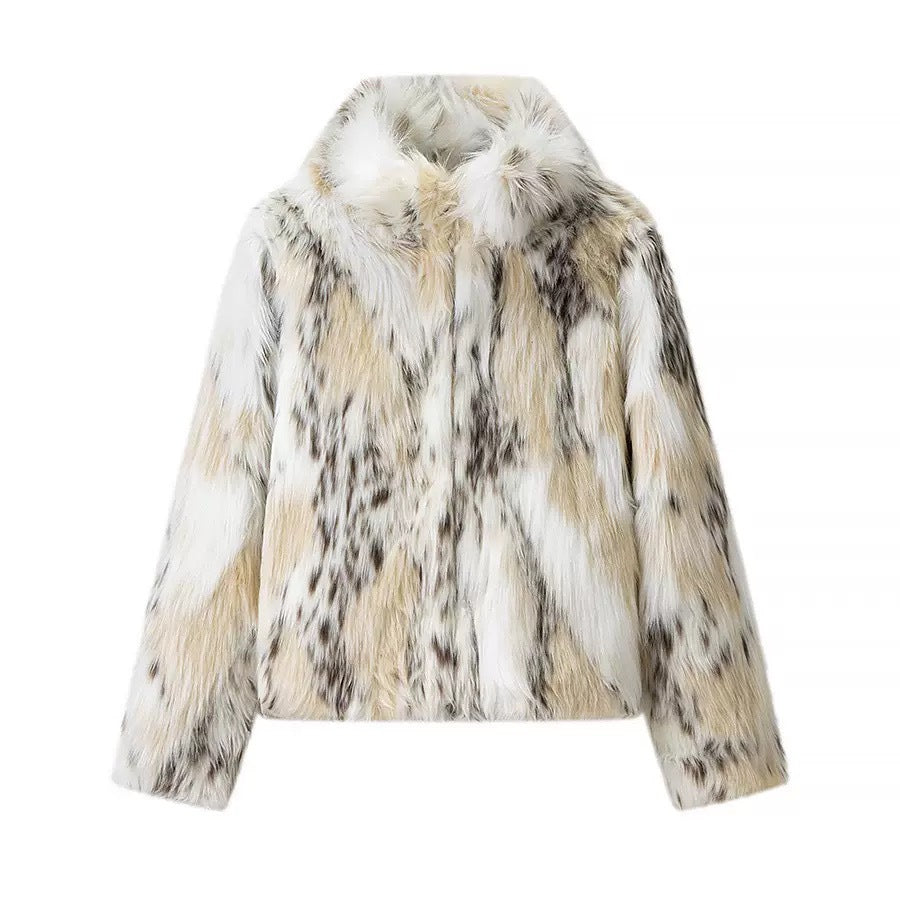 Women's Fashion Artificial Fur Dyed Furry Coats