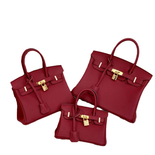 Women's Grain Top Layer Cowhide Leather Large Handbags