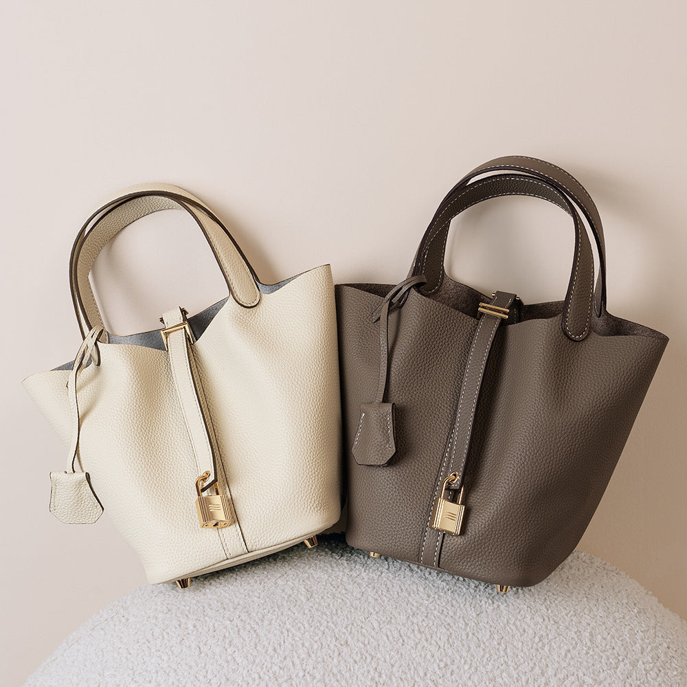 Women's Genuine Leather Vegetable Basket Mummy Bridal Light Luxury Handbags