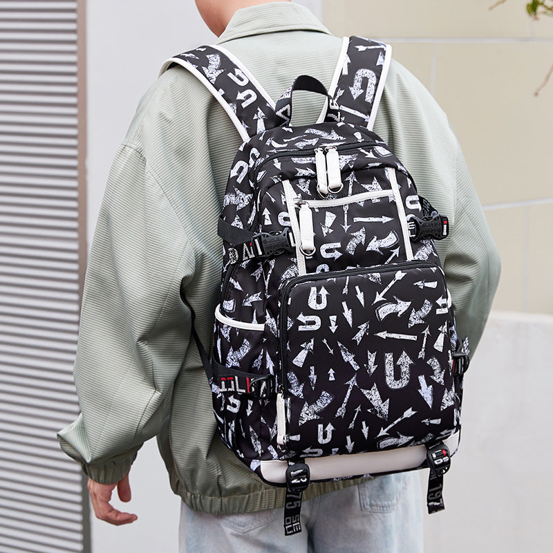 Men's Large Capacity Street Trend Leisure Middle School Students' Schoolbags