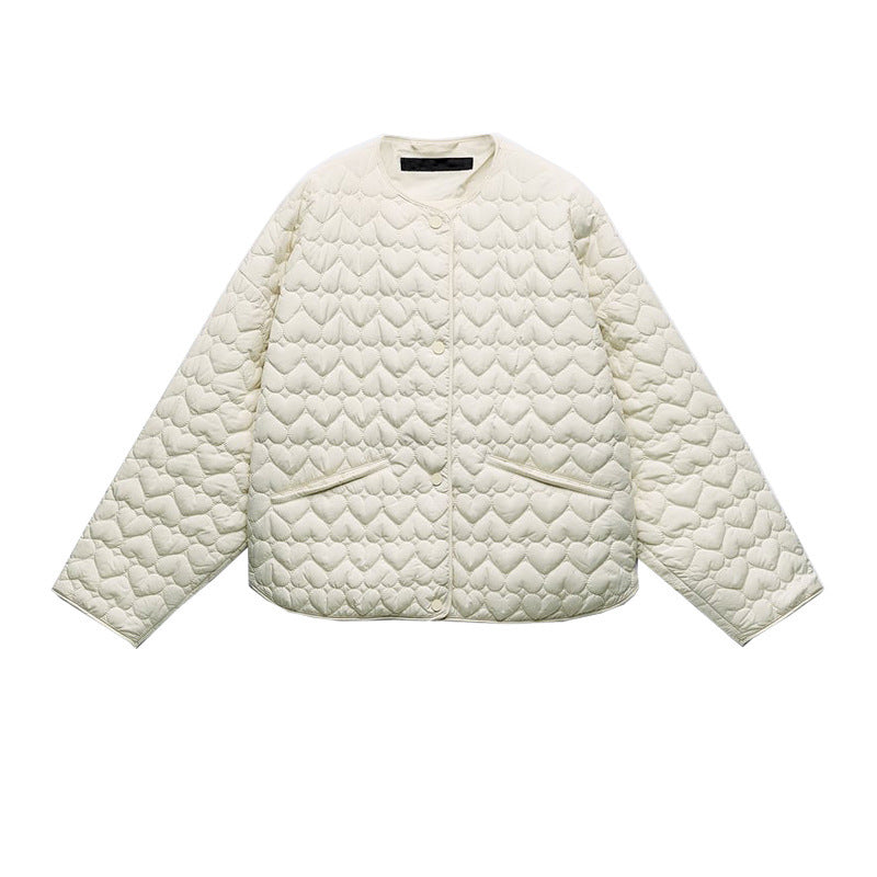 Women's Autumn Casual Heart-shaped Silk Line Cotton Coats