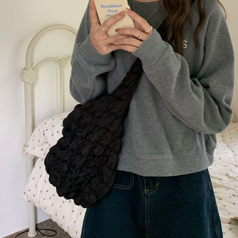 Style Pleated Cloud Portable Bubble Large Crossbody Bags