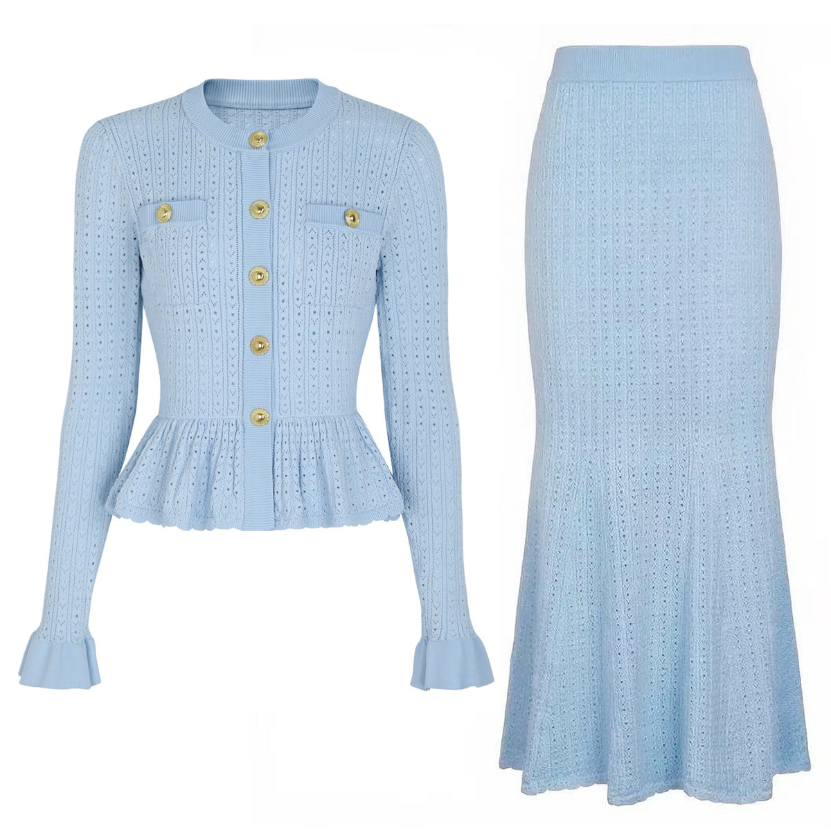 High Quality Long Sleeve Lady Knitted Suits