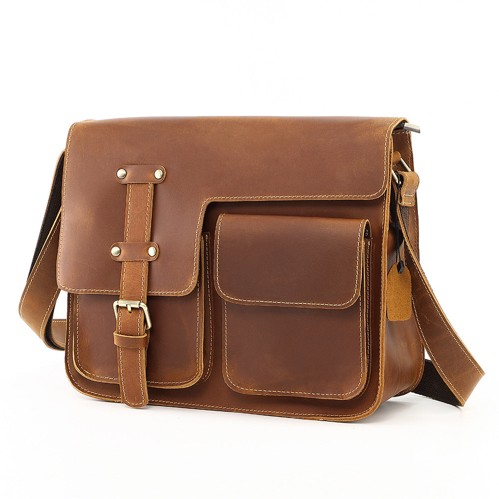 Men's Layer Cowhide Leather Genuine High-grade Crazy Bags