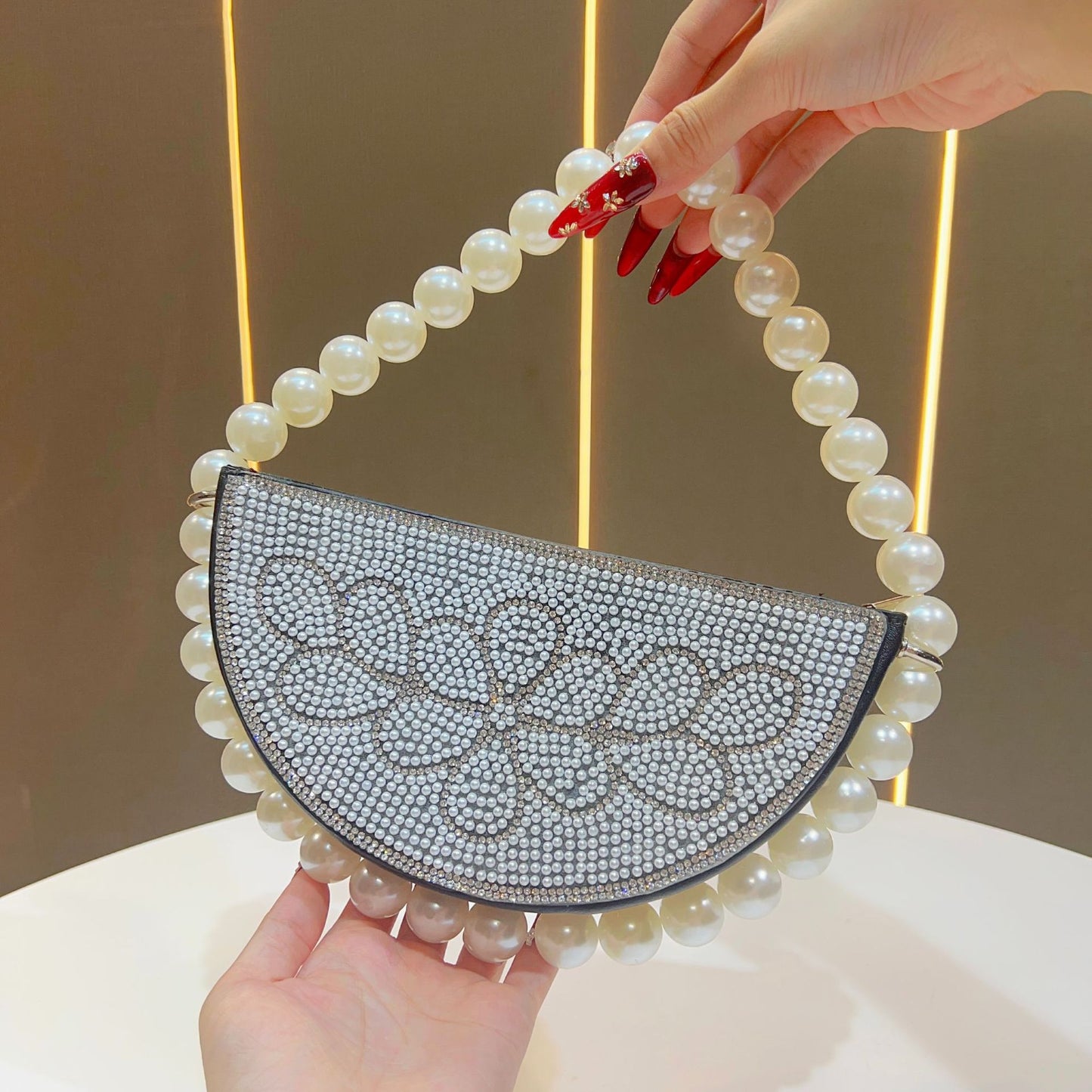 Women's Rhinestone Beaded Banquet French Suits Evening Bags