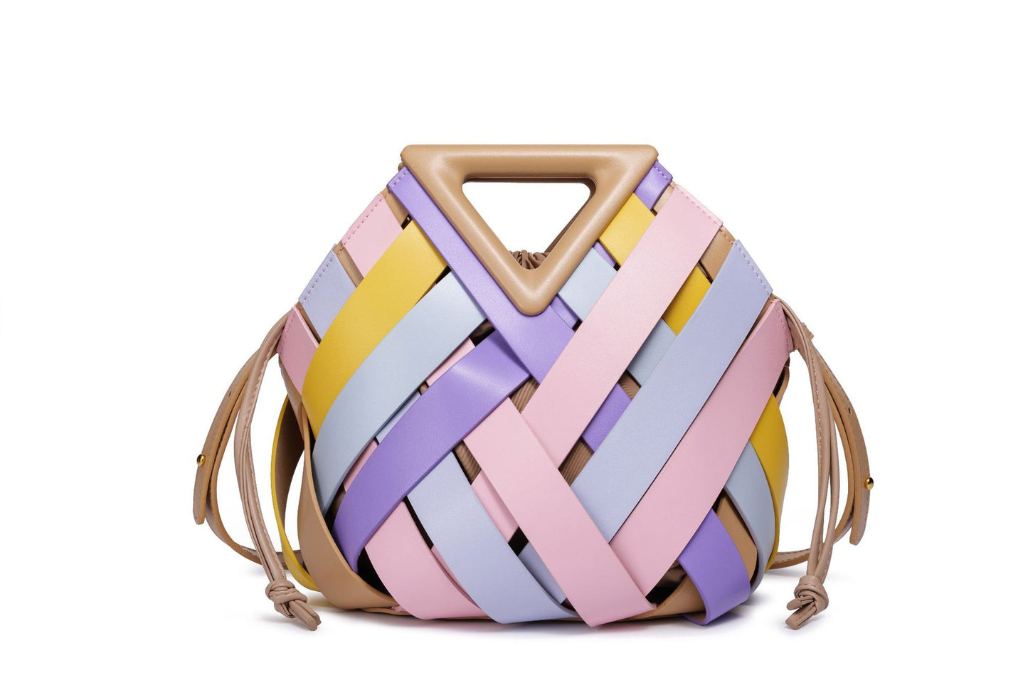 Women's Household Vegetable Basket Triangle Magnetic Handmade Woven Bags