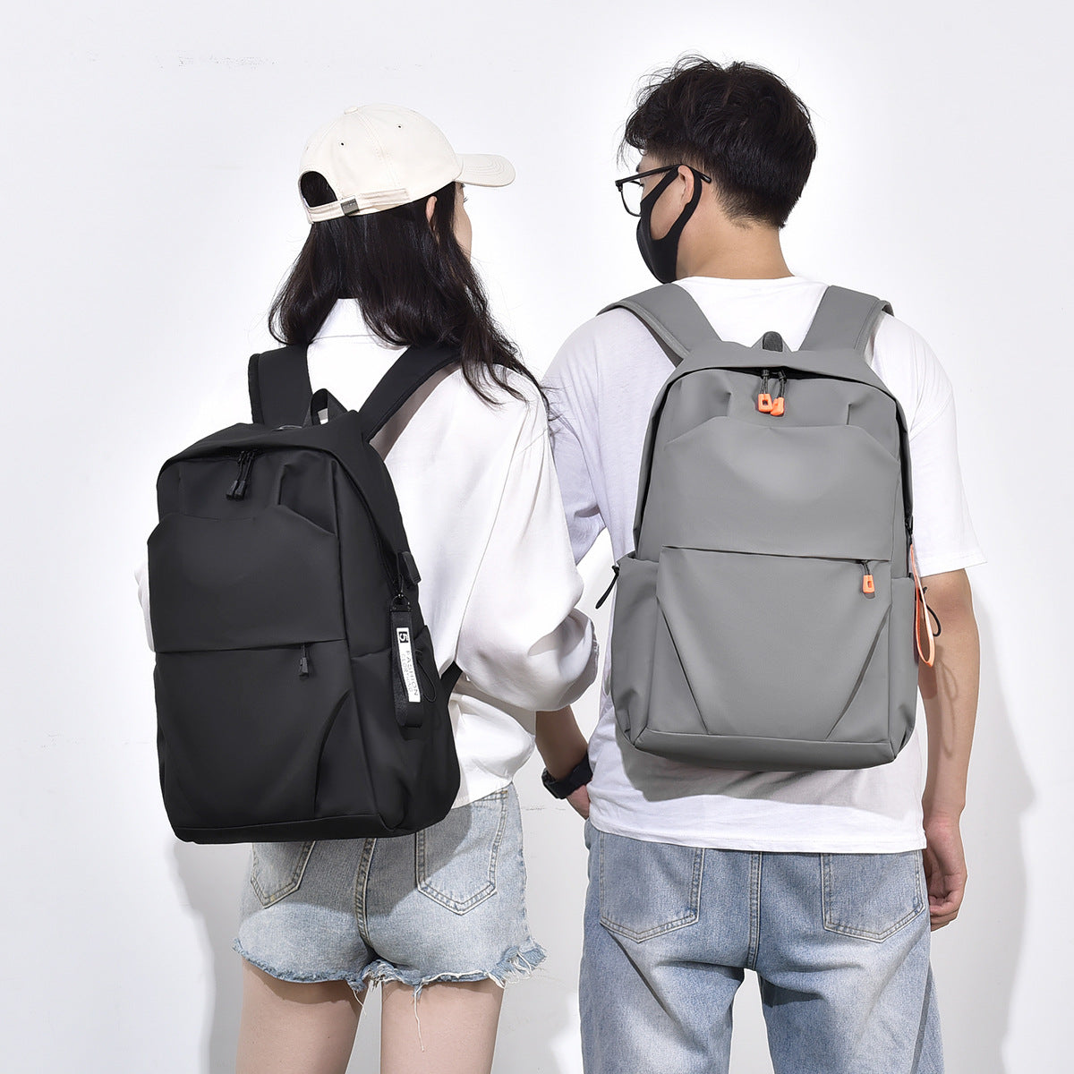 Men's Large Capacity Solid Color Simple Computer Backpacks