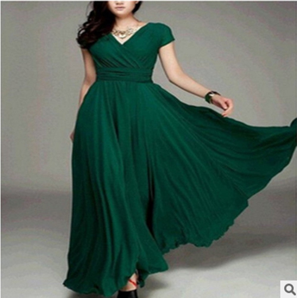 Sleeve Bohemian Chiffon Waist Dress Gown Dresses