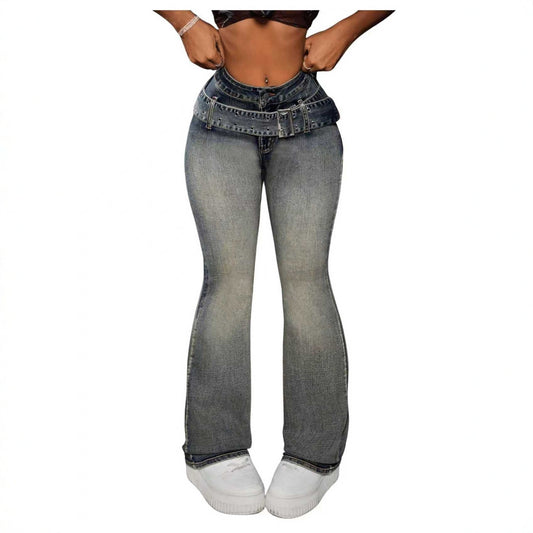 Women's Hip Skinny Stretch Trousers Slimming High Jeans
