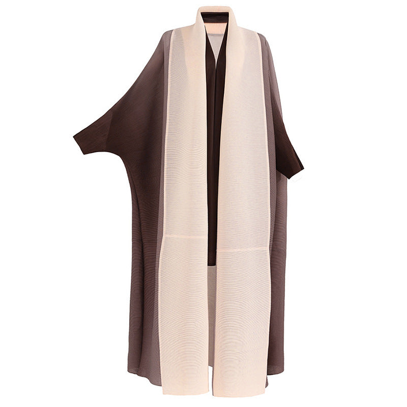 Women's Pleated Gradient Trench High-grade Robe Arab Coats