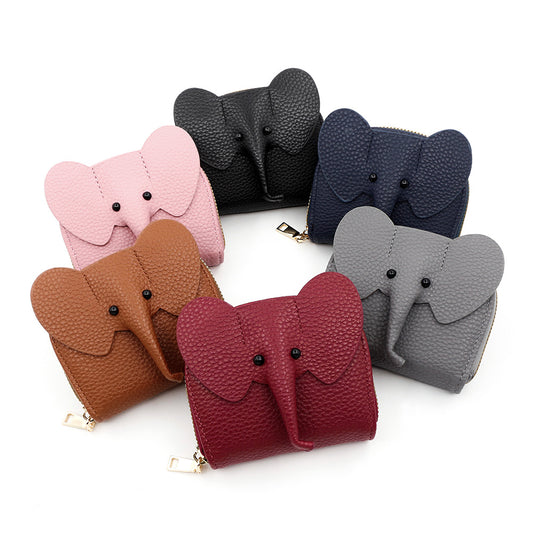 Style Expanding Creative Personality Elephant Zip Multiple Card Holder