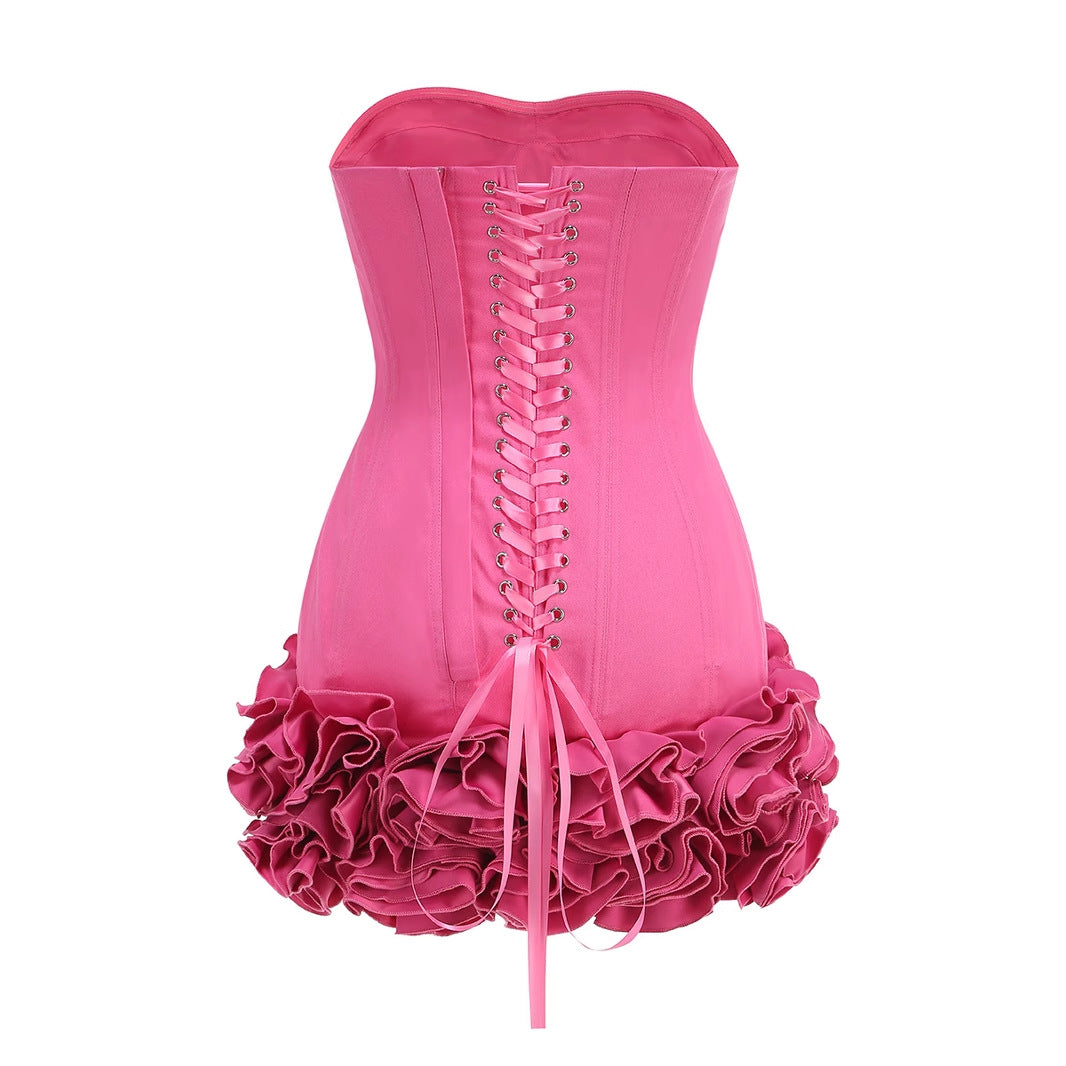 Women's Red For Sexy Tube Dress Flower Dresses